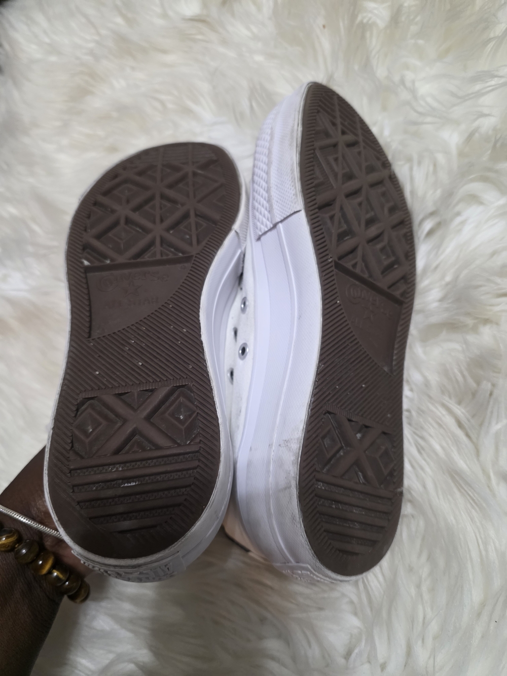 Converse White Women's High Top Canvas Sneakers - Platform Look - Picture 5 of 6